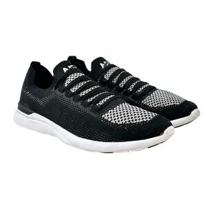 APL Techloom Breeze Black & White Lightweight Knit Athletic Running Shoes sz 8